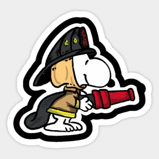 Firefighter Snoopy Sticker
